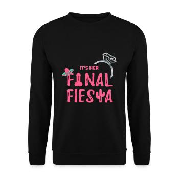 Junggesellinnenabschied Braut My Final Fiesta - Unisex Pullover - Schwarz - Vorne - Alina (178cm) & Michal (187cm)