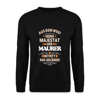 maçon - Sweat-shirt Unisexe - noir - Devant - Alina (178cm) & Michal (187cm)