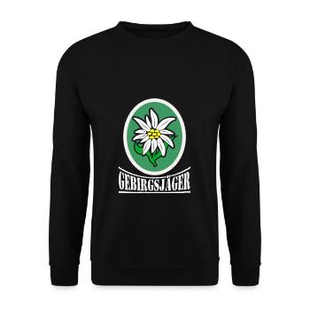 Gebirgsjäger Distel Wappen - Unisex Pullover - Schwarz - Vorne - Alina (178cm) & Michal (187cm)