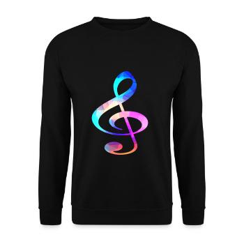 Notenschluessel Musik Noten Musiker Instrument - Unisex Pullover - Schwarz - Vorne - Alina (178cm) & Michal (187cm)