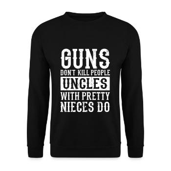 uncle - Unisex Sweatshirt - black - Front - Alina (178cm) & Michal (187cm)