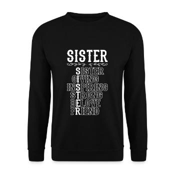sister - Unisex Sweatshirt - black - Front - Alina (178cm) & Michal (187cm)