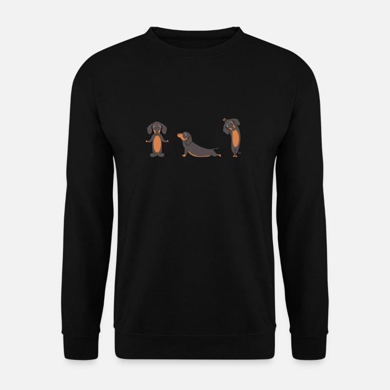 Dackel Yoga - Unisex Pullover - Schwarz