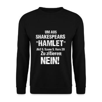 Um Shakespeare zu zitieren - Unisex Pullover - Schwarz - Vorne - Alina (178cm) & Michal (187cm)