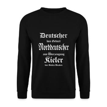Norddeutscher Kieler - Unisex Pullover - Schwarz - Vorne - Alina (178cm) & Michal (187cm)