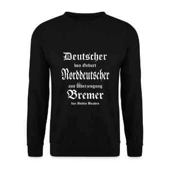 Norddeutscher Bremer - Unisex Pullover - Schwarz - Vorne - Alina (178cm) & Michal (187cm)