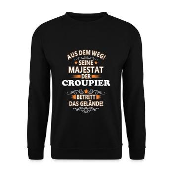 Der Croupier - Unisex Pullover - Schwarz - Vorne - Alina (178cm) & Michal (187cm)