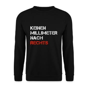 Keinen Millimeter nach Rechts - Unisex Pullover - Schwarz - Vorne - Alina (178cm) & Michal (187cm)