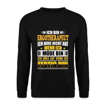 Ich bin Ergotherapeut - Unisex Pullover - Schwarz - Vorne - Alina (178cm) & Michal (187cm)