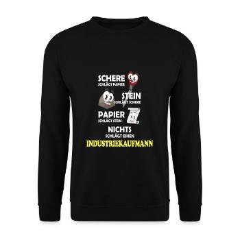 Industriekaufmann Spruch Design - Unisex Pullover - Schwarz - Vorne - Alina (178cm) & Michal (187cm)