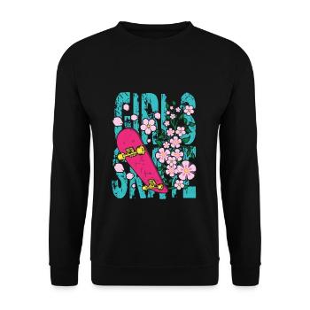 Cadeau drôle de fille de skateboard filles - Sweat-shirt Unisexe - noir - Devant - Alina (178cm) & Michal (187cm)