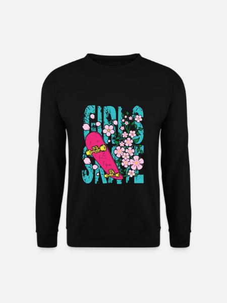 Girls Skate Skatboard Girl Funny Gift - Unisex Sweatshirt - black
