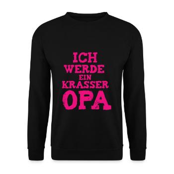 ich werde opa I Geschenk für Opa - Unisex Pullover - Schwarz - Vorne - Alina (178cm) & Michal (187cm)