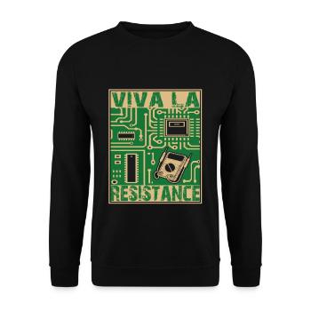 Viva La Resistance Resistance Funny Electronics - Unisex Sweatshirt - black - Front - Alina (178cm) & Michal (187cm)