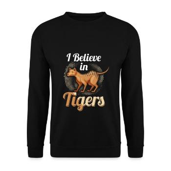 Tasmanischer Tiger - Unisex Pullover - Schwarz - Vorne - Alina (178cm) & Michal (187cm)
