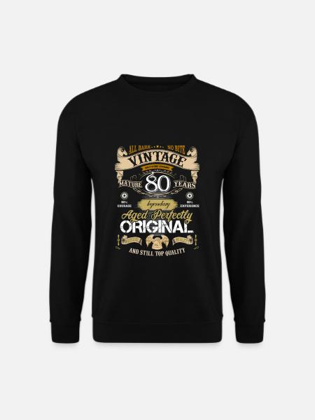 80 years retro vintage birthday - Unisex Sweatshirt - black
