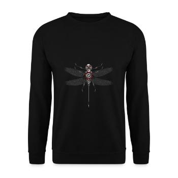 Libelle Insekt Techno Lautsprecher Roboter Bass - Unisex Pullover - Schwarz - Vorne - Alina (178cm) & Michal (187cm)