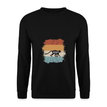 Singe rétro vintage safari afrique - Sweat-shirt Unisexe - noir - Devant - Alina (178cm) & Michal (187cm)