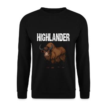 Scottish Highland Cattle - Unisex Sweatshirt - black - Front - Alina (178cm) & Michal (187cm)