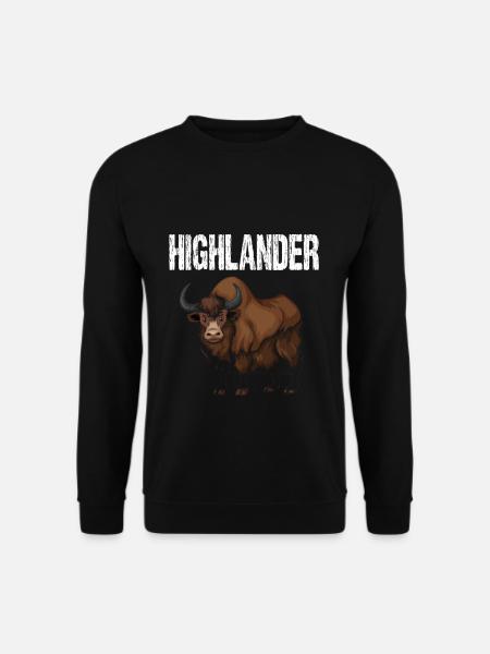 Schottisches Hochlandrind - Unisex Pullover - Schwarz
