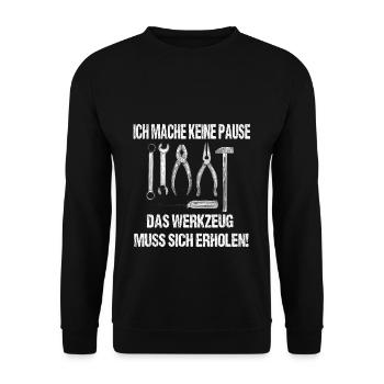 Handwerker Spruch Design Werkzeug - Unisex Pullover - Schwarz - Vorne - Alina (178cm) & Michal (187cm)