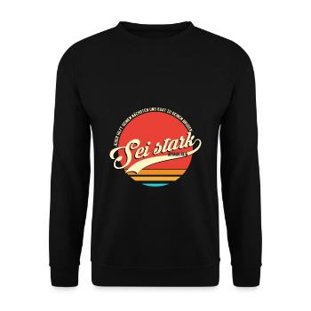 Bibel Jesaja 41:6 Texte Verse Vintage German - Unisex Pullover - Schwarz - Vorne - Alina (178cm) & Michal (187cm)