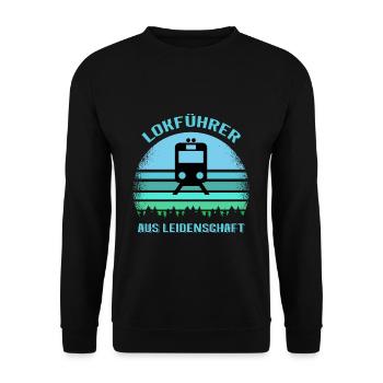 Engine driver with passion - Unisex Sweatshirt - black - Front - Alina (178cm) & Michal (187cm)