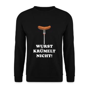 Wurst krümelt nicht! - Unisex Pullover - Schwarz - Vorne - Alina (178cm) & Michal (187cm)