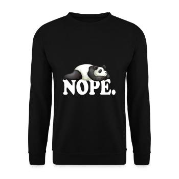 Nope Panda Design lustig - Unisex Pullover - Schwarz - Vorne - Alina (178cm) & Michal (187cm)