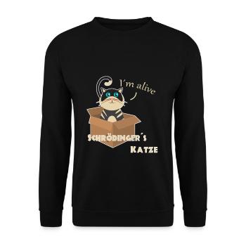 Schrödinger s katze - Unisex Pullover - Schwarz - Vorne - Alina (178cm) & Michal (187cm)