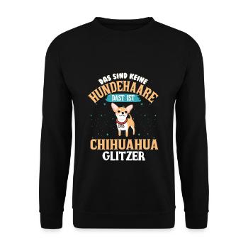 Lustiges Chihuahua Motiv - Unisex Pullover - Schwarz - Vorne - Alina (178cm) & Michal (187cm)