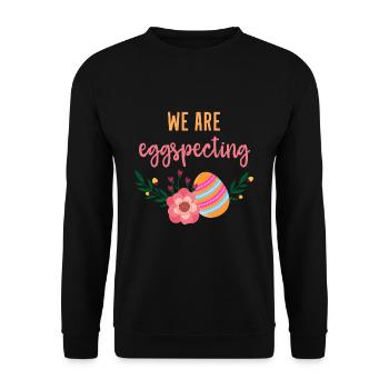 We are eggspecting Easter pregnancy gift - Unisex Sweatshirt - black - Front - Alina (178cm) & Michal (187cm)