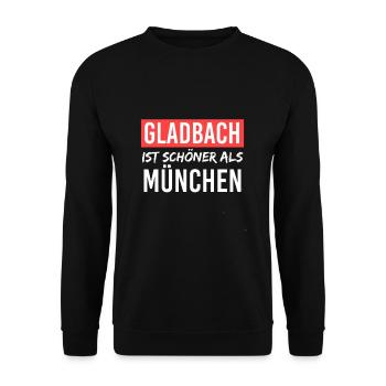 Mönchengladbach - Unisex Pullover - Schwarz - Vorne - Alina (178cm) & Michal (187cm)