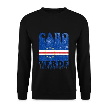 Cabo Verde 2020 Cap Verde Drapeau Afrique - Sweat-shirt Unisexe - noir - Devant - Alina (178cm) & Michal (187cm)