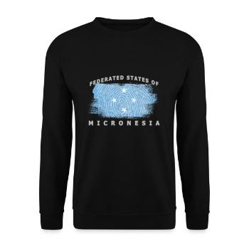Federated States of Micronesia, Micronesia flag - Unisex Sweatshirt - black - Front - Alina (178cm) & Michal (187cm)