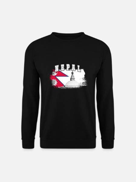 Nepal Kathmandu Flag Asia - Unisex Sweatshirt - black