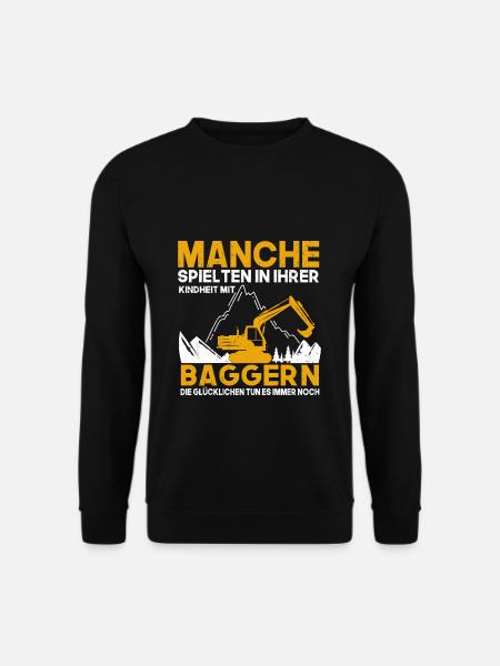 Bagger Kindheit Baggerfahrer - Unisex Pullover - Schwarz
