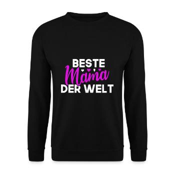 beste Mama der Welt - Unisex Pullover - Schwarz - Vorne - Alina (178cm) & Michal (187cm)