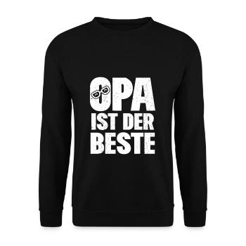 Opa ist der beste - Unisex Pullover - Schwarz - Vorne - Alina (178cm) & Michal (187cm)