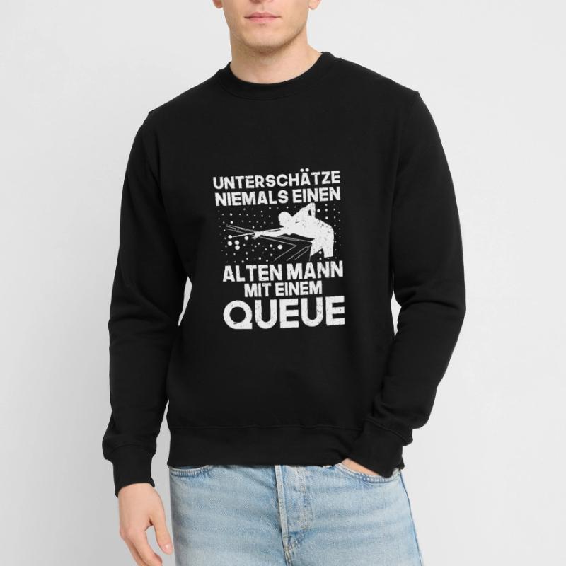 Billard alter Mann Queue Unisex Pullover