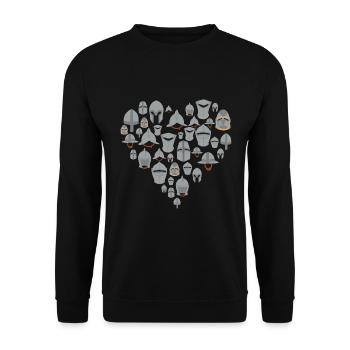 medieval helmets heart Middle Ages - Unisex Sweatshirt - black - Front - Alina (178cm) & Michal (187cm)