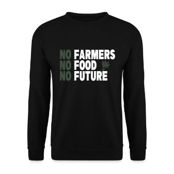 No Farmers No Food No Future - Unisex Sweatshirt - black - Front - Alina (178cm) & Michal (187cm)