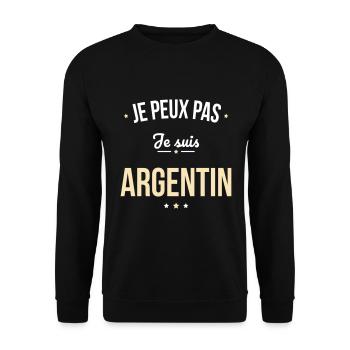 Je peux pas je suis Argentin - Sweat-shirt Unisexe - noir - Devant - Alina (178cm) & Michal (187cm)