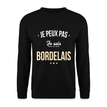 Je peux pas je suis Bordelais - Sweat-shirt Unisexe - noir - Devant - Alina (178cm) & Michal (187cm)