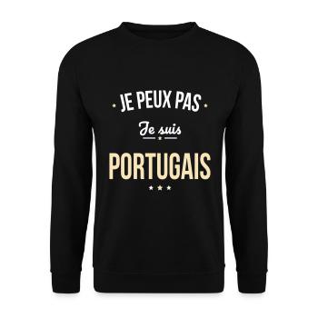 Je peux pas je suis Portugais - Sweat-shirt Unisexe - noir - Devant - Alina (178cm) & Michal (187cm)