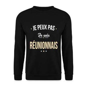 Je peux pas je suis Réunionnais - Sweat-shirt Unisexe - noir - Devant - Alina (178cm) & Michal (187cm)