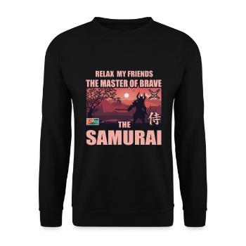 Samurai the Master of the Brave - Unisex Pullover - Schwarz - Vorne - Alina (178cm) & Michal (187cm)