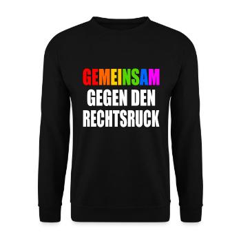 Ensemble contre le virage à droite - Sweat-shirt Unisexe - noir - Devant - Alina (178cm) & Michal (187cm)