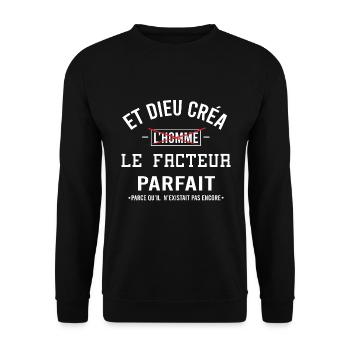 Cadeau Humour Facteur / Livreur / Phrase Drôle - Sweat-shirt Unisexe - noir - Devant - Alina (178cm) & Michal (187cm)