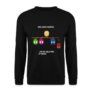 Anti-pression des groupes Oiseaux Anti-harcèlement - Sweat-shirt Unisexe - noir - Devant - Alina (178cm) & Michal (187cm)